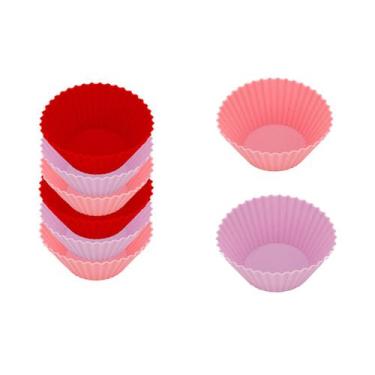 Imagem de Kit 30 Formas de Silicone Cupcake Antiaderente Redonda Mini Docinhos B