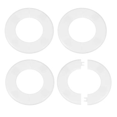 Imagem de HARFINGTON 4 peças flange dividida na parede 78 mm/3,1" placas de cobertura de encanamento autoadesivas plástico ABS placa de escudo redondo design de fivela para tubo de água banheiro decoração de