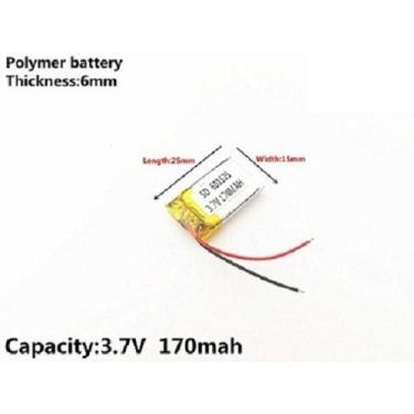Imagem de Bateria 170 Mah 3,7v 2 Fios  6mm X 15mm X 25mm 601525 - - bgb