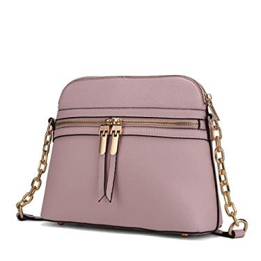 Imagem de Bolsa transversal MKF para mulheres – Bolsa de couro PU Bolso – Bolsa carteiro com vários bolsos, transversal de ombro, Kelis Pink, Small