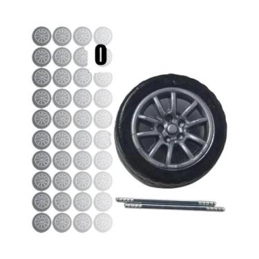Imagem de Rodas De Carro Modelo Com Pneus De Borracha Em Escala 1/64, Peças De V
