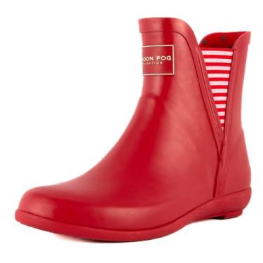 Imagem de LONDON FOG Bota de chuva feminina Piccadilly, Listra vermelha, 11