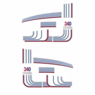 Imagem de Faixa Caminhão Power 340 1989 Adesivo Branco E Azul