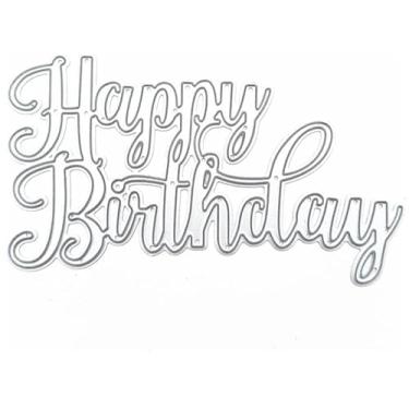 Imagem de Cortes de feliz aniversário para fazer cartões, recortes de scrapbooking, matrizes de corte de metal, parabéns, cortes de matriz em relevo, modelo de estênceis para decoração de scrap-booking, cartão