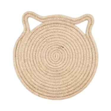 Imagem de MotiveTech Tapete arranhador para gatos, protetor de móveis, parede redonda para gatos, brinquedo interativo para casa e gatinhos com bola, L