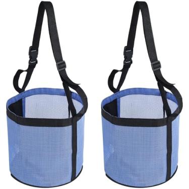 Imagem de HSHGZSR 2 unidades de saco de alimentação para cavalos, sacos de feno, balde de alimentação de malha, saco de alimentação, rede de feno, alimentador de feno duradouro, saco de alimentação de feno