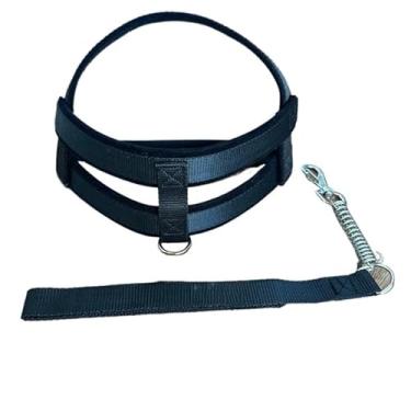 Imagem de Coleira peitoral para cachorros de medio grande porte pet resistente dog reforçada (PRETO,M)