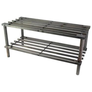 Imagem de Sapateira em Madeira Pequena Organizador de Sapatos para Hall de Entrada Apartamento Closet (Preto)