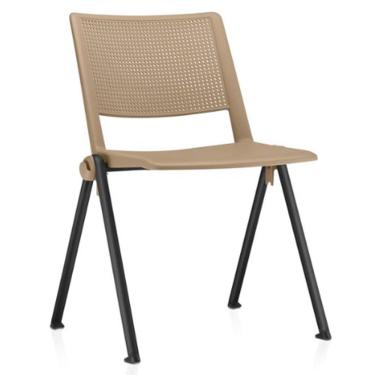 Imagem de Cadeira Empilhável Fixa Lift F02 Base Aço Preto Nude - Lyam Decor