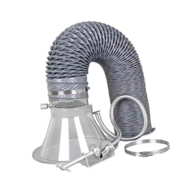 Imagem de Esquirla Mangueira extratora de fumaça de solda com forte sucção, braço extrator de fumaça de soldagem com capuz e braçadeira de mangueira para gravação em, 65mm