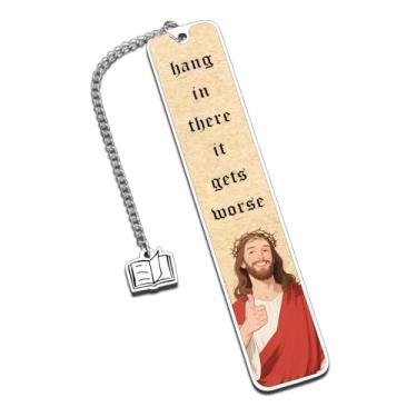 Imagem de Marcador de livro engraçado para amantes de livros, mulheres e homens, marcador de livro engraçado de Jesus, presente de mordaça para amigas, leitoras, presente de aniversário e Natal para adultos