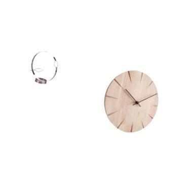 Imagem de Fenteer Organizador Criativo de Porta-vinhos de Metal E Suporte de Relógio de Parede de Madeira Maciça para Armazenamento Decorativo de Restaurante E Escritór