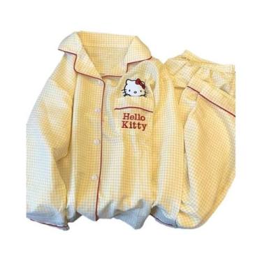 Imagem de Conjunto De Pijamas Kawaii Hello Kitty Kuromi Para Meninas, Roupa De D