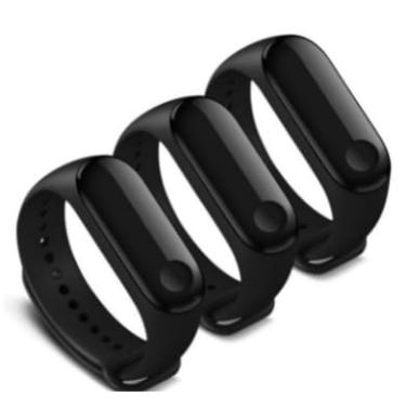 Imagem de Conjunto 3 Pulseiras Compatíveis com Mi Band 10 9 8 7 6 5 4 3 | Pulseiras Pretas em Silicone Macio e Confortável, Estilo Moderno e Resistente (Mi Band 10)
