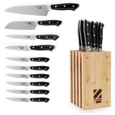 Imagem de Conjunto de Facas em Aço Inoxidável com Bloco de Bancada, 11 Peças, DASH, Preto