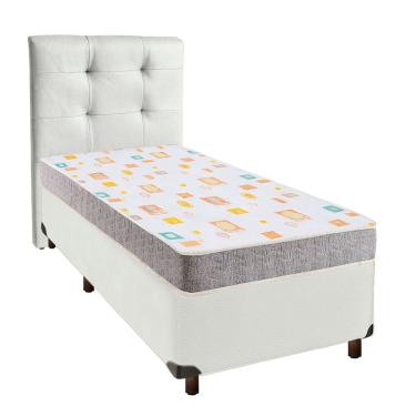 Imagem de Cama + Box Branco E Colchão D20 Solteiro - D20 Inducol + Cabeceira