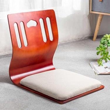 Imagem de UISLA Tatami sala de estar, piso japonês sem pernas, meditação de madeira, braço de janela de sacada, sofá preguiçoso para ler, assistir TV