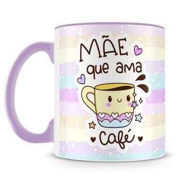 Imagem de Caneca Personalizada Mãe que Ama Café - Cerâmica 325ml - Amo Canecas