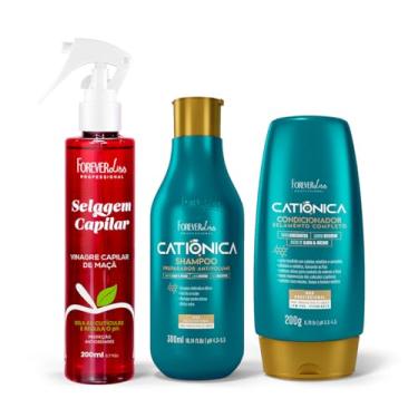 Imagem de Kit Shampoo, Condicionador Catiônica e Maçã Forever Liss