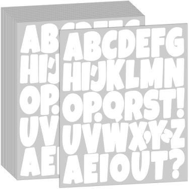 Imagem de Bemeol Bulletin Board Letters 1026 Pieces 2 Inch Alphabet Letter Stickers Self Adhesive Sticker Letters for Bulletin Poster Board Classroom Mailbox Door Home Decor(White)
