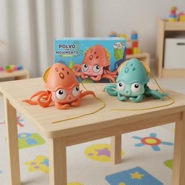 Imagem de Brinquedo Polvo Interativo Infantil com Movimento e Luz Dança, Música e Recarregável por USB Educativo e Divertido, Estimula Coordenação e Criatividade - Cores Sortidas