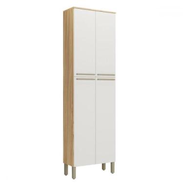 Imagem de Paneleiro Napoli 4 Portas 4 Prateleiras 100% Mdf Amêndoa/Off White - R