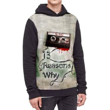 Imagem de Moletom Com Capuz 13 Reasons Why Ref:499 - smoke, Preto, GG