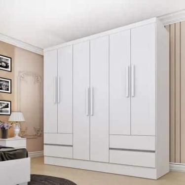 Imagem de Guarda Roupa Casal 6 Portas 4 Gavetas 180cm Oregon Tcil Móveis - MOVEI