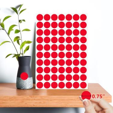 Imagem de Etiquetas adesivas de círculo de codificação de 9,5 cm, etiqueta de pontos vermelhos, pacote com 1050 etiquetas redondas de código de cores para marcação de escritório em casa, organização