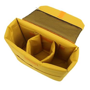 Imagem de Cryfokt Saco à Prova de Choque da Inserção da Câmera para Flashes Lentes de Slr, Saco Interno Caixa Câmera Portátil de Pouco Peso para a Fotografia Exterior Amarelo S (S)