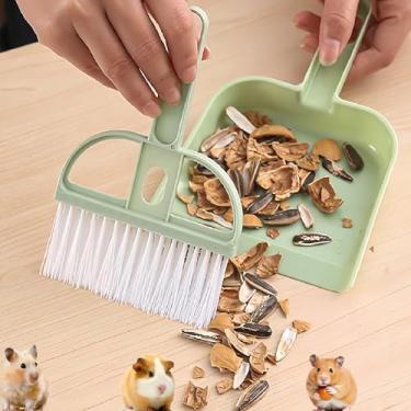 Imagem de Mini conjunto de pá de lixo e escova, kit de limpeza de resíduos de animais de estimação, ferramenta de limpeza de gaiola de areia para animais de estimação pequenos, hamsters, porquinhos-da-índia