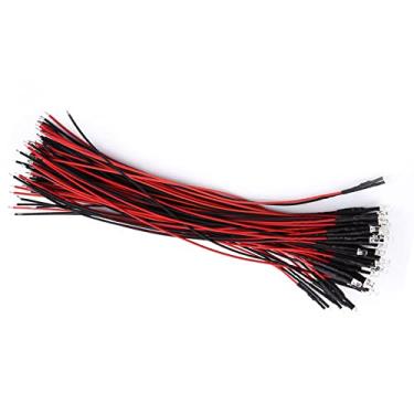 Imagem de 50 lâmpadas LED de 12 V que emitem diodos, pré com fio DC9-12V 3 mm lâmpadas LED pequenas de baixa potência para projetos eletrônicos DIY