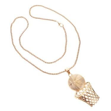 Imagem de Pingente de cesta de basquete chique joia elegante para amantes de esportes durável material seguro design criativo presente