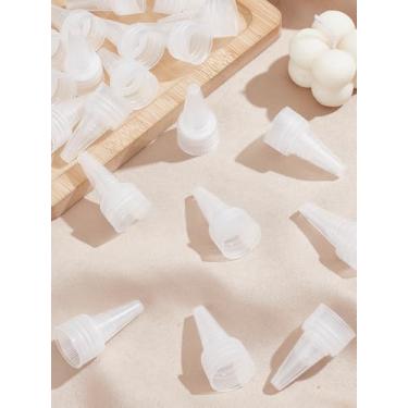 Imagem de 20 peças de tampa branca com ponta de PP, aplicador de cola, tampa rosqueada, garrafas dispensadoras de cola para conserto e arte, 4,3 x 2,2 cm, diâmetro interno: 2 cm