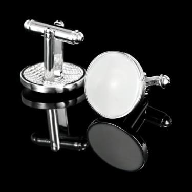 Imagem de Abotoaduras para homens, acessórios de abotoaduras de camisa de smoking, presente de negócios exclusivo para pai, marido, namorado, One size, Liga de aço, Sem Pedra Preciosa