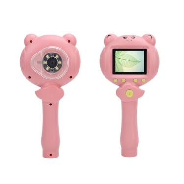 Imagem de Generic Microscópio Infantil, Imagem Nítida, Zoom 8X, 6 Luzes LED, Microscópio Portátil para 2,5K, 48MP Com Alça de Mão para Aprendizagem do Aluno (Rosa)
