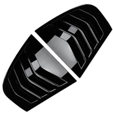 Imagem de MACHSWON Louvers de janela traseira, acabamento do obturador da janela traseira do carro, compatível com BMW Série 3 E90 320i 330i M3 2005-2011 (após junho de 2005), preto brilhante, 2 peças