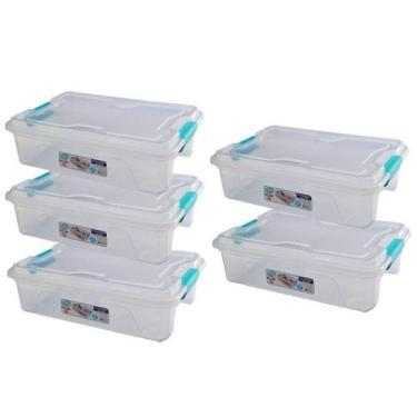 Imagem de Kit 05 Caixa Organizadora Multiuso 10 Litros com Trava Usual - Usual U