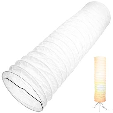 Imagem de FAVOMOTO Lâmpada de chão de papel para substituição, estilo nórdico, lanterna, abajur, acessórios de luz, capa de proteção para sala de estar, quarto, decoração de hotel (sem base)