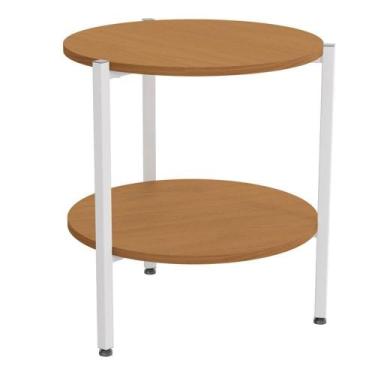 Imagem de Mesa De Centro Industrial 47 Cm Li017 Canela Branco Kpb - MILANI MOVEL