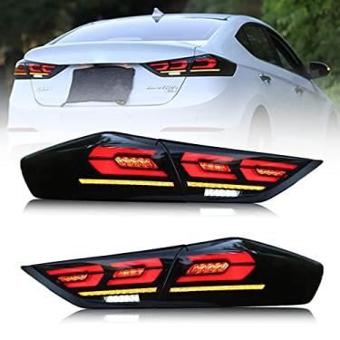 Imagem de Luzes traseiras TT-ABC para Hyundai Elantra 2015 a 2018 com animação de partida LED DRL para montagem de luz traseira de carro acessórios automotivos... (SMOKE-B)