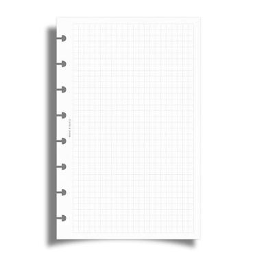 Imagem de Cloth & Paper Inserções para planejamento gráfico – tamanho meia letra, 14 x 21 cm | 15 folhas de dupla face, pré-perfuradas para planejamento de 8 anéis, layout minimalista para planejamento diário