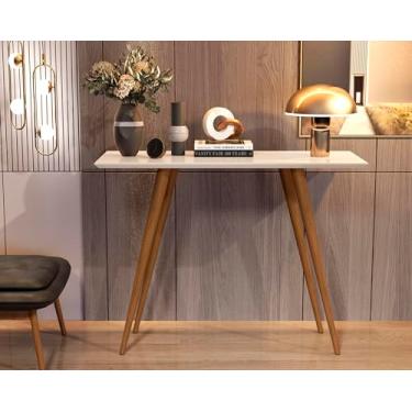 Imagem de Aparador Multiuso Decoração Hall de Entrada Bancada Sala Estar Buffet Jantar Armário Balcão Cozinha Cantinho do Café Retrô Pés Palito Classic - Offwhite