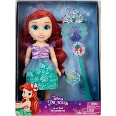 Imagem de Boneca Disney Princesas Ariel c/ Varinha e Coroa - Multikids