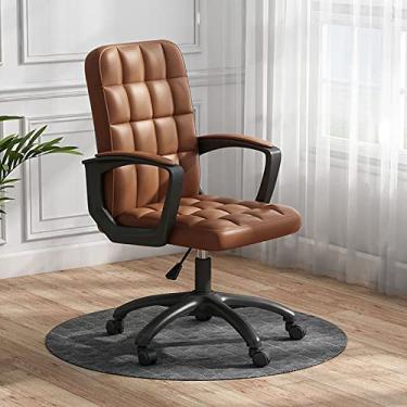 Imagem de Cadeira de escritório para jogos, cadeira de computador, cadeira de escritório executiva com rodas, cadeira de trabalho de couro PU, cadeiras de mesa ajustáveis de altura confortável, cadeira