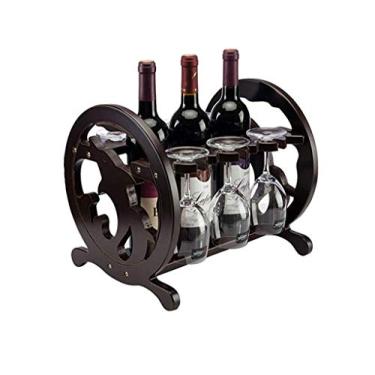 Imagem de Suporte de taça multifuncional com 3 garrafas de vinho
