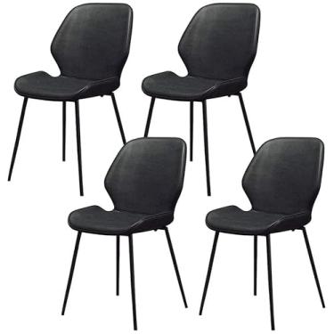 Imagem de Cadeira de jantar, escritório, negócios, recepção, cadeiras, conferências, cadeira de jantar, cozinha, cadeira de jantar, conjunto de 4 peças, encosto de couro fosco, estrutura de aço carbono, pés