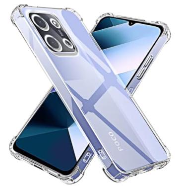 Imagem de Capa Capinha Com Bordas Anti Impacto Transparente Compatível Com Xiaomi Poco C85 Tela de 6.9 Polegadas - (Bluepink)