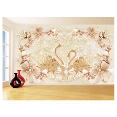 Imagem de Papel De Parede 3D Floral Textura Sala Flores 3,5M Xfl314 - Você Decor