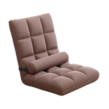 Imagem de YWJLQH Cadeira de chão com apoio para as costas, sofá dobrável, macio, confortável para jogos, quarto infantil, dormitório, leitura, sofá reclinável de 5, CafÉ